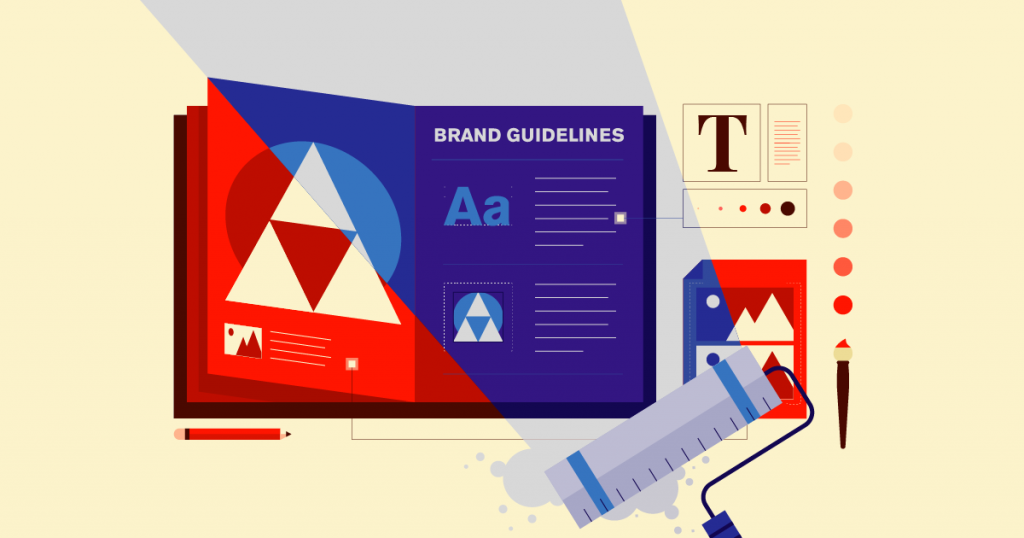 Colorful brand guidelines and design tools