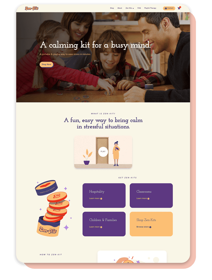 zen-kit website sample 